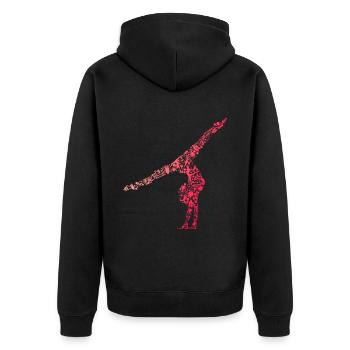 Turnerin - Unisex Premium Bio Zip Hoodie - Schwarz - Hinten - Nico (187cm)