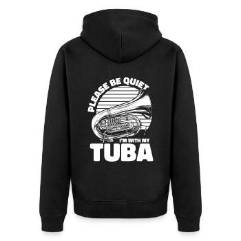 Fanfare procession tuba - Unisex Premium Organic Zip Hoodie - black - Back - Nico (187cm)