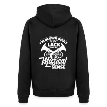 Fanfare procession tuba - Unisex Premium Organic Zip Hoodie - black - Back - Nico (187cm)