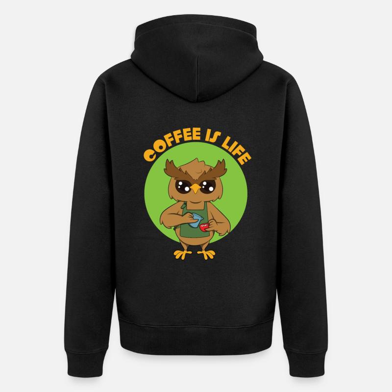 Le café, c’est la vie - Veste à capuche bio Premium Unisexe - noir