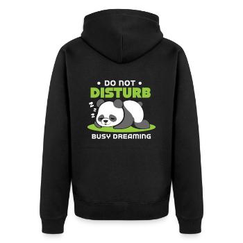 Don't disturb if you're dreaming - Unisex Premium Organic Zip Hoodie - black - Back - Nico (187cm)