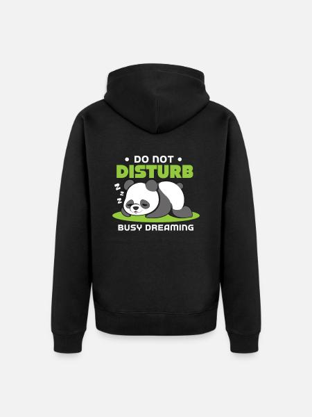 Don't disturb if you're dreaming - Unisex Premium Organic Zip Hoodie - black