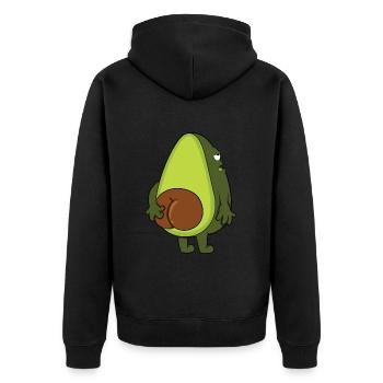 Avocado - Unisex Premium Bio Zip Hoodie - Schwarz - Hinten - Nico (187cm)