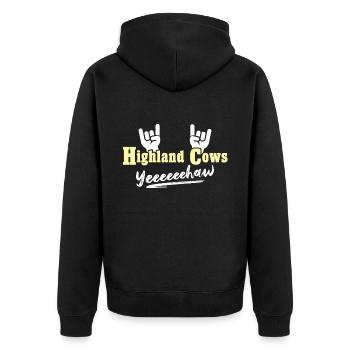 Vache bovine des Highlands - Veste à capuche bio Premium Unisexe - noir - Dos - Nico (187cm)