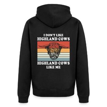 Vache bovine des Highlands - Veste à capuche bio Premium Unisexe - noir - Dos - Nico (187cm)