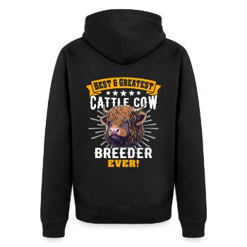 Vache bovine des Highlands - Veste à capuche bio Premium Unisexe - noir - Dos - Nico (187cm)