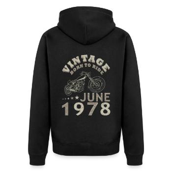 Biker Motorrad Juni 1978 45 Jahre Spruch - Unisex Premium Organic Zip Hoodie - black - Back - Nico (187cm)