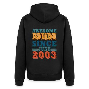 Maman Juin 2003 Millésime - Veste à capuche bio Premium Unisexe - noir - Dos - Nico (187cm)