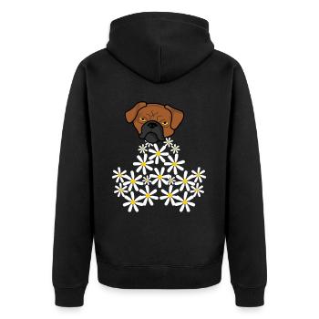 Daisy Dog of Flowers - Unisex Premium Organic Zip Hoodie - black - Back - Nico (187cm)