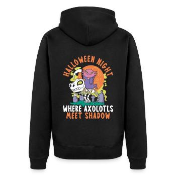 Axolotl Halloween Trick Or Treat Amphibian Axolotl - Unisex Premium Organic Zip Hoodie - black - Back - Nico (187cm)