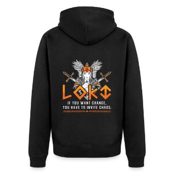 Valkyries If You Want Change Viking Woman Nordic - Unisex Premium Bio Zip Hoodie - Schwarz - Hinten - Nico (187cm)