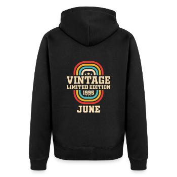28th Birthday June Vintage 1995 Vintage - Unisex Premium Organic Zip Hoodie - black - Back - Nico (187cm)