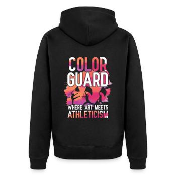 Color Guard Where Art Meets Athleticism - Unisex Premium Organic Zip Hoodie - black - Back - Nico (187cm)