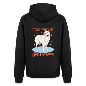 Chien de montagne des Pyrénées Grand-père Chien Propriétaire Cadeau - Veste à capuche bio Premium Unisexe - noir - Dos - Nico (187cm)