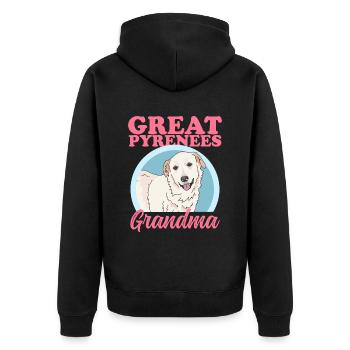 Grand-mère Chien de montagne des Pyrénées | Cadeau du propriétaire de chien - Veste à capuche bio Premium Unisexe - noir - Dos - Nico (187cm)