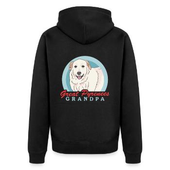 Chien de montagne des Pyrénées Grand-père Pyrénées Chiens Cadeau - Veste à capuche bio Premium Unisexe - noir - Dos - Nico (187cm)