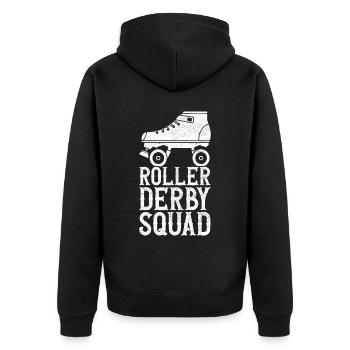 Roller Derby - Unisex Premium Bio Zip Hoodie - Schwarz - Hinten - Nico (187cm)