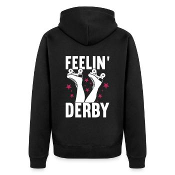 Roller derby - Veste à capuche bio Premium Unisexe - noir - Dos - Nico (187cm)
