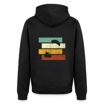 Kite Surfing Retro - Unisex Premium Bio Zip Hoodie - Schwarz - Hinten - Nico (187cm)