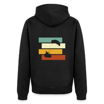 Kite Surfing Retro - Unisex Premium Bio Zip Hoodie - Schwarz - Hinten - Nico (187cm)