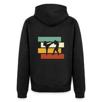 Arts Martiaux Rétro - Veste à capuche bio Premium Unisexe - noir - Dos - Nico (187cm)