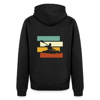 Canoe Retro - Unisex Premium Organic Zip Hoodie - black - Back - Nico (187cm)