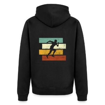 Jogging Rétro - Veste à capuche bio Premium Unisexe - noir - Dos - Nico (187cm)