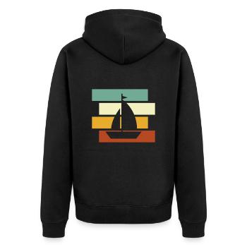 Rétro de la voile - Veste à capuche bio Premium Unisexe - noir - Dos - Nico (187cm)