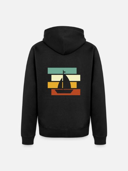 Sailing Retro - Unisex Premium Organic Zip Hoodie - black