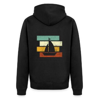 Rétro de la voile - Veste à capuche bio Premium Unisexe - noir - Dos - Nico (187cm)