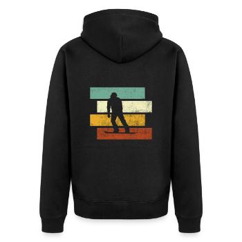 Snowboarding Retro - Unisex Premium Bio Zip Hoodie - Schwarz - Hinten - Nico (187cm)