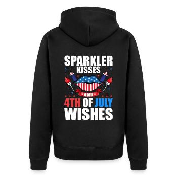 Sparkler Kisses 4th of July Wishes - Veste à capuche bio Premium Unisexe - noir - Dos - Nico (187cm)