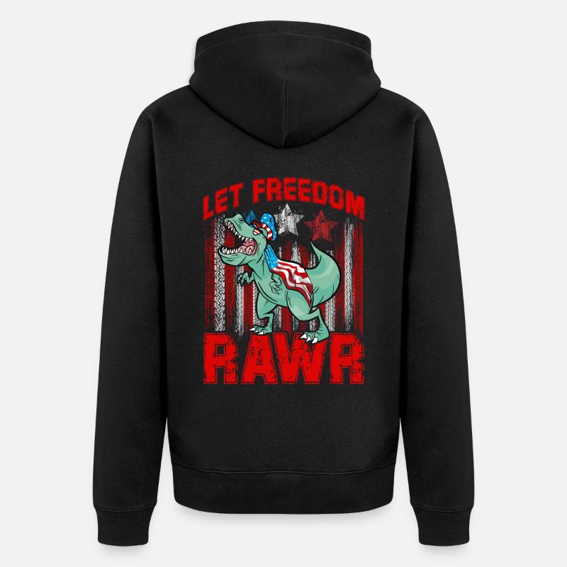 Que la liberté soit rawr - Veste à capuche bio Premium Unisexe - noir
