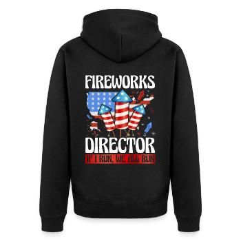 Directeur de feux d’artifice Si je cours, nous courons tous - Veste à capuche bio Premium Unisexe - noir - Dos - Nico (187cm)