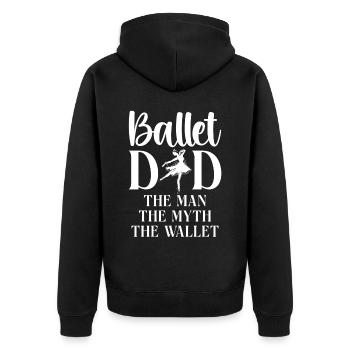 Ballet Dancer Dance Girl Ballerina - Unisex Premium Organic Zip Hoodie - black - Back - Nico (187cm)