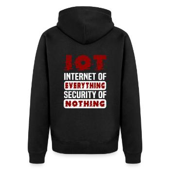 Internet Of Things IOT Programmierer Admin IT - Unisex Premium Bio Zip Hoodie - Schwarz - Hinten - Nico (187cm)