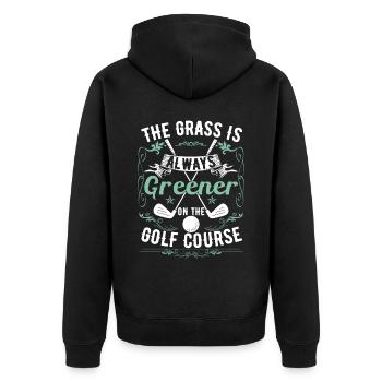 L’herbe est toujours plus verte sur le terrain de golf - Veste à capuche bio Premium Unisexe - noir - Dos - Nico (187cm)