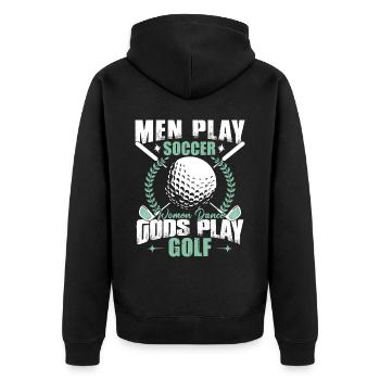 Les dieux jouent au golf - Veste à capuche bio Premium Unisexe - noir - Dos - Nico (187cm)