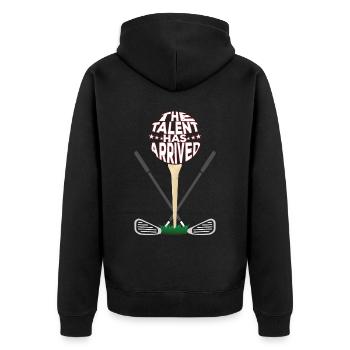Le talent est arrivé | Papa de golf de la fête des pères - Veste à capuche bio Premium Unisexe - noir - Dos - Nico (187cm)