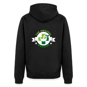 Herbalism The Original Medicine Herbal Herbalist - Unisex Premium Bio Zip Hoodie - Schwarz - Hinten - Nico (187cm)
