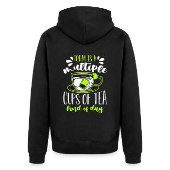 Herbalism Today Is A Multiple Cups Herbs Herbalist - Unisex Premium Bio Zip Hoodie - Schwarz - Hinten - Nico (187cm)