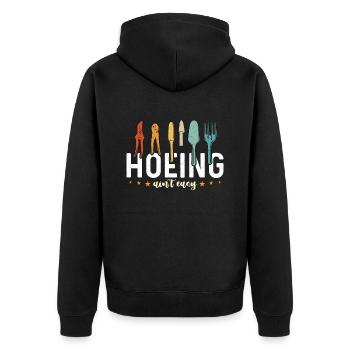 Herbalism Hoeing Ain't Easy Herb Lover Herbalist - Unisex Premium Bio Zip Hoodie - Schwarz - Hinten - Nico (187cm)
