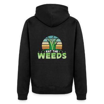 Herbalism Eat The Weeds Retro Herbal Herbalist - Unisex Premium Bio Zip Hoodie - Schwarz - Hinten - Nico (187cm)