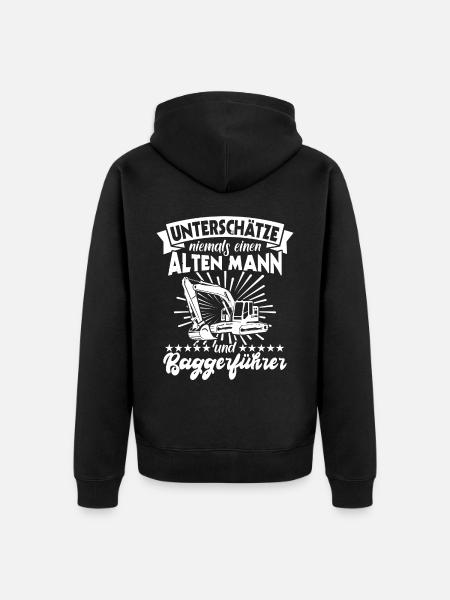 Baggerfahrer Bagger - Unisex Premium Bio Zip Hoodie - Schwarz