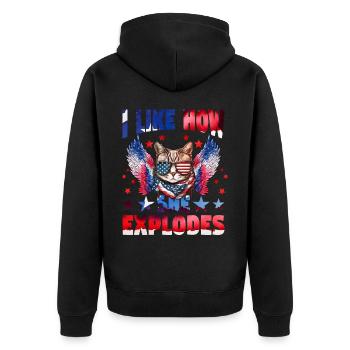 J’aime la façon dont elle explose - Veste à capuche bio Premium Unisexe - noir - Dos - Nico (187cm)