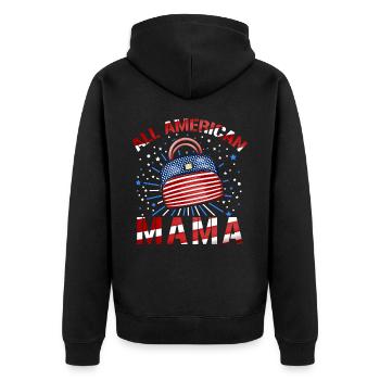 Maman américaine - Veste à capuche bio Premium Unisexe - noir - Dos - Nico (187cm)