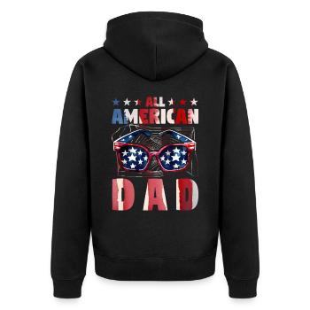 Tout papa américain - Veste à capuche bio Premium Unisexe - noir - Dos - Nico (187cm)