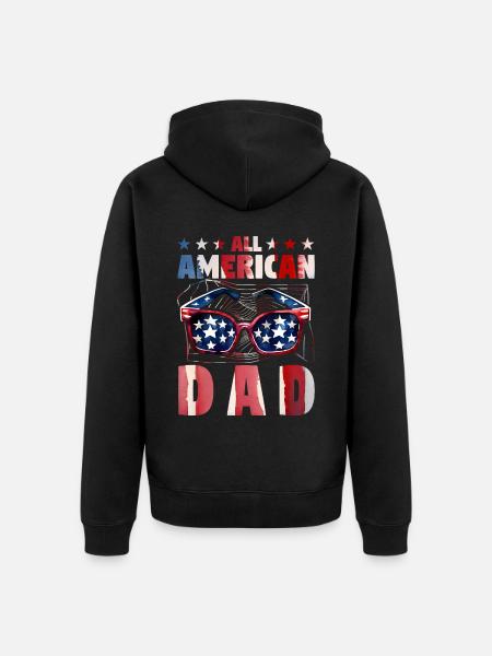 All American Dad - Unisex Premium Organic Zip Hoodie - black