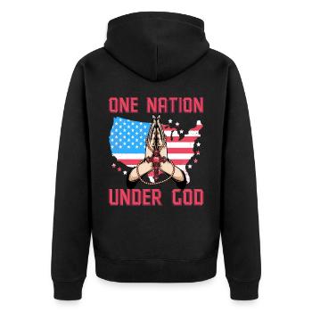 Une nation sous Dieu - Veste à capuche bio Premium Unisexe - noir - Dos - Nico (187cm)