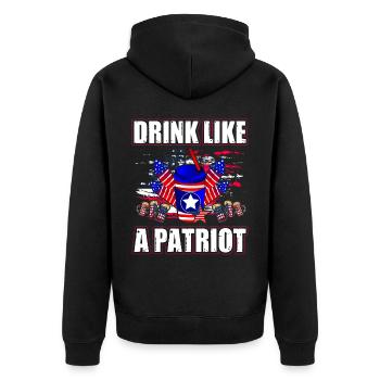 Buvez comme un Patriot 4 juillet USA - Veste à capuche bio Premium Unisexe - noir - Dos - Nico (187cm)